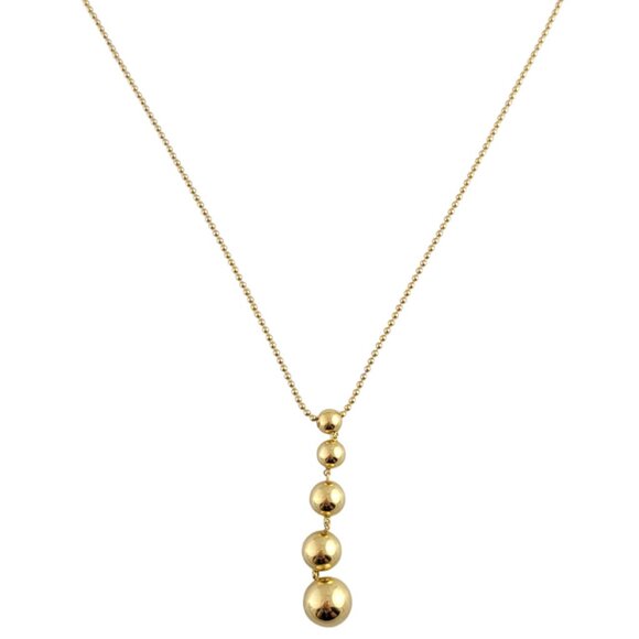 Tiffany & Co 18K Yellow Gold Graduated Bead Drop Pendant Necklace #14791 - Picture 1 of 6